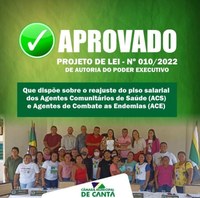 APROVAÇÃO DO PROJETO DE LEI Nº 010/2022
