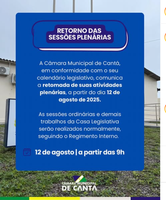 AVISO DE RETOMADA DAS ATIVIDADES LEGISLATIVAS