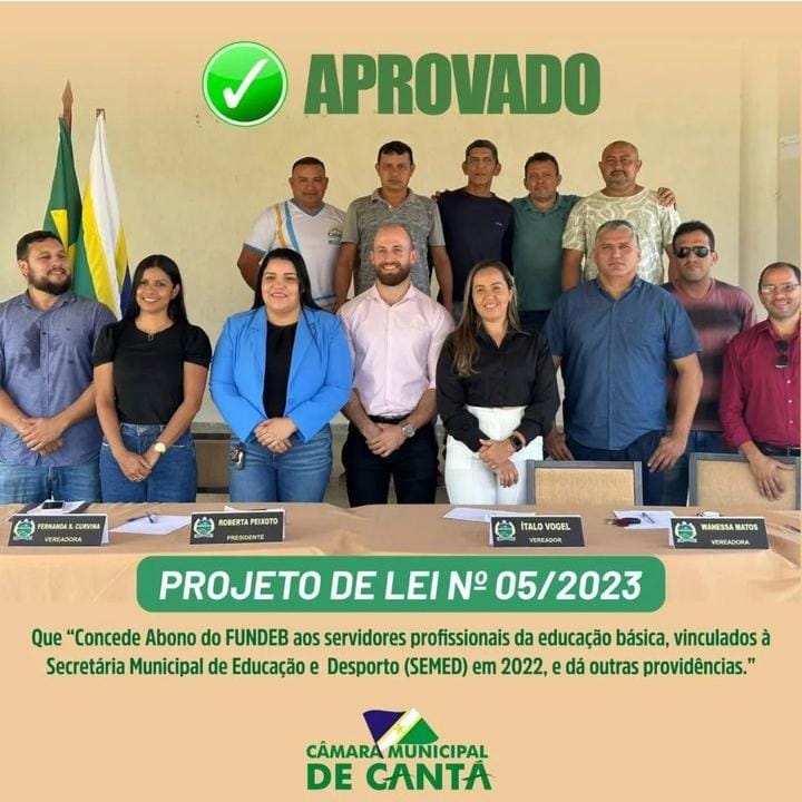 APROVAÇÃO DO PROJETO DE LEI Nº 05/2023 