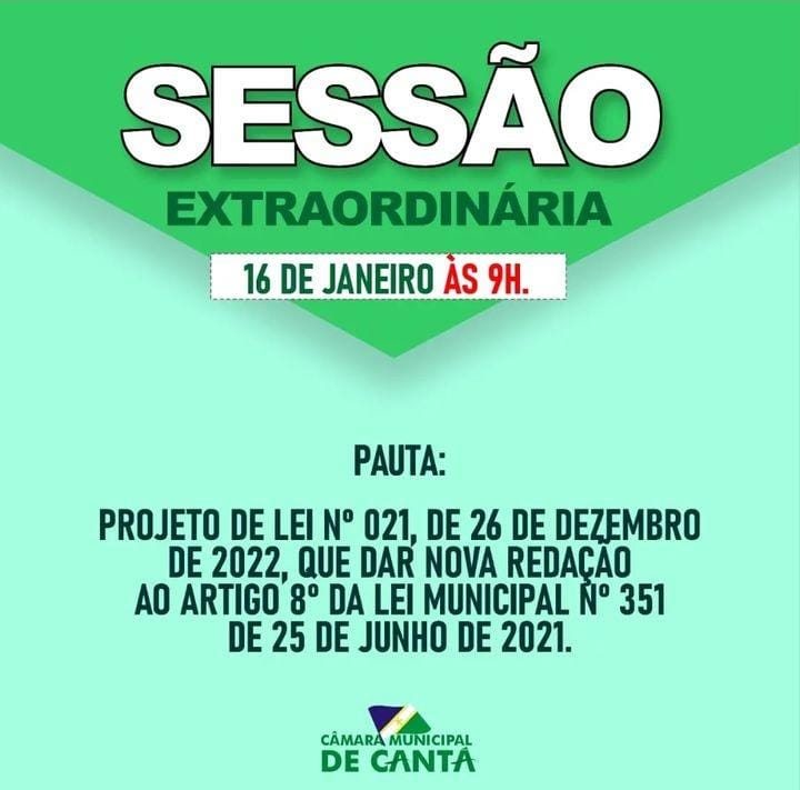 SESSÃO EXTRAORDINÁRIA 
